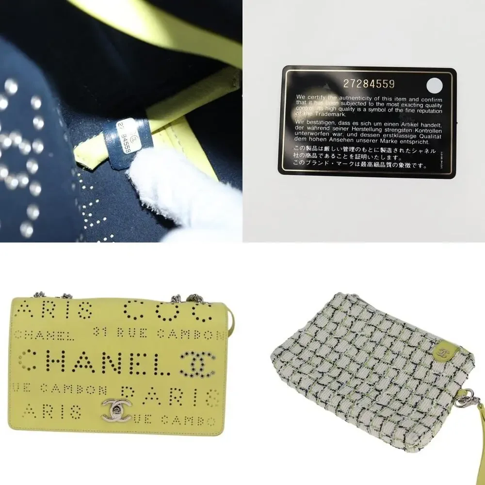 Chanel Leather Chain Shoulder Bag Yellow